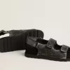 Sandales Noa Junior en cuir noir vieilli Sandales Noa Junior en cuir noir vieilli