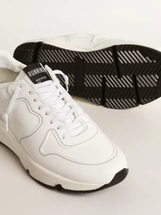 Semelle de course bio pour homme avec étoile blanche et languette au talon