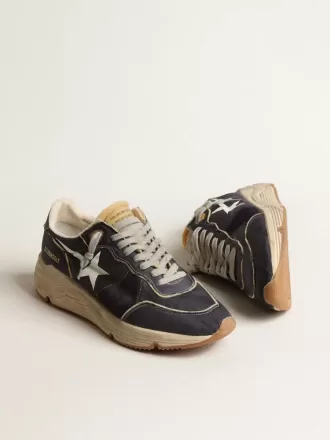 Semelle de course en nylon bleu avec étoile blanche imprimée
