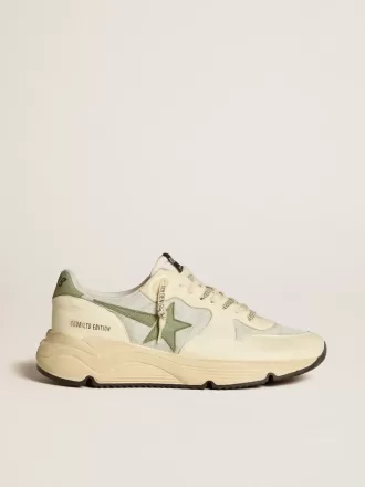 Semelle de course pour homme LTD en nylon et nappa avec étoile en nubuck et languette au talon