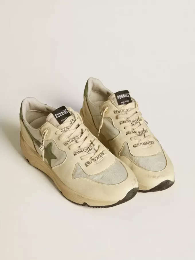 Semelle de course pour homme LTD en nylon et nappa avec étoile en nubuck et languette au talon