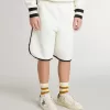 Short blanc pour garçon avec logo brodé