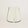 Short blanc pour garçon avec logo brodé