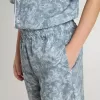 Short bleu pour garçon avec imprimé blanc