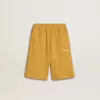 Short de jogging pour enfant jaune ocre avec broderie