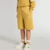 Short de jogging pour enfant jaune ocre avec broderie