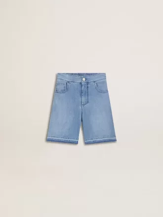 Short en denim pour enfant avec broderie à l&rsquo;arrière