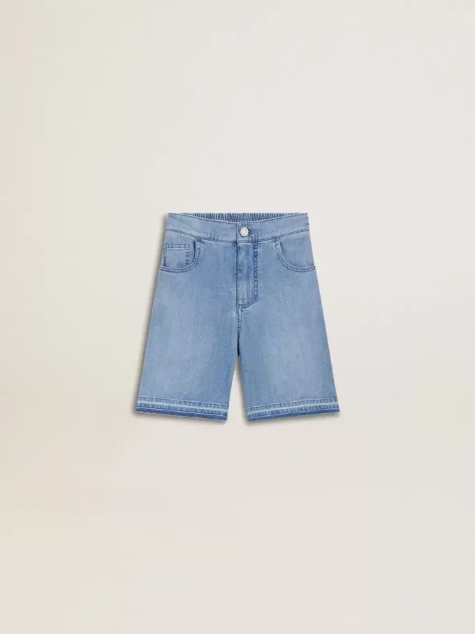 Short en denim pour enfant avec broderie à l&rsquo;arrière