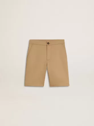 Short pour garçon en coton beige