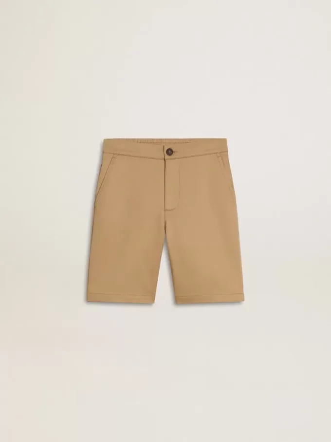 Short pour garçon en coton beige
