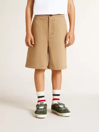 Short pour garçon en coton beige