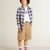 Short pour garçon en coton beige