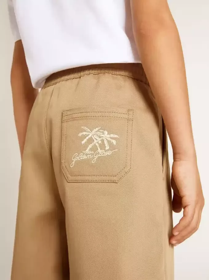 Short pour garçon en coton beige