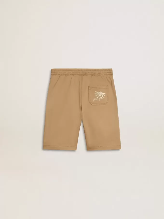 Short pour garçon en coton beige