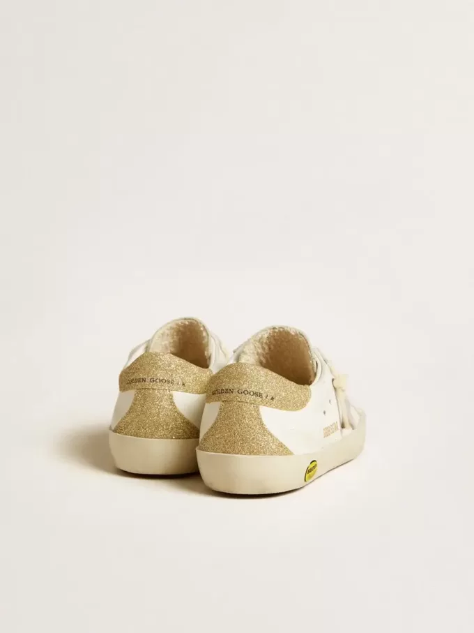Super-Star Junior avec étoile en cuir lilas et talon à paillettes