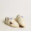 Super-Star Junior en cuir nappa avec étoile en daim et languette verte au talon