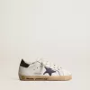 Super-Star Junior en cuir nappa avec étoile imprimée et languette noire au talon Super-Star Junior en cuir nappa avec étoile imprimée et languette noire au talon