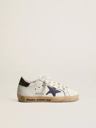 Super-Star Young en cuir nappa avec étoile imprimée et languette noire au talon