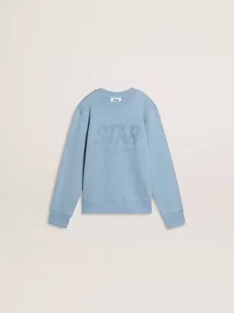 Sweat-shirt bleu clair pour garçon avec inscription sur le devant Sweat-shirt bleu clair pour garçon avec inscription sur le devant