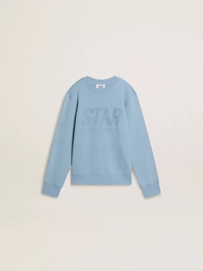 Sweat-shirt bleu clair pour garçon avec inscription sur le devant