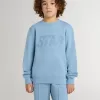 Sweat-shirt bleu clair pour garçon avec inscription sur le devant