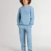Sweat-shirt bleu clair pour garçon avec inscription sur le devant