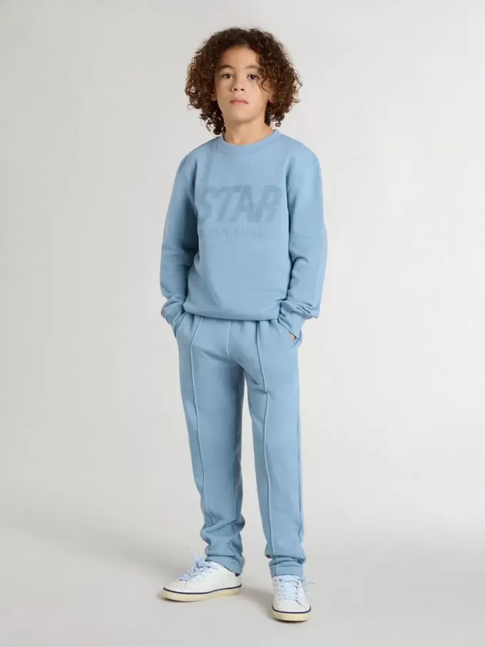 Sweat-shirt bleu clair pour garçon avec inscription sur le devant