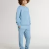 Sweat-shirt bleu clair pour garçon avec inscription sur le devant