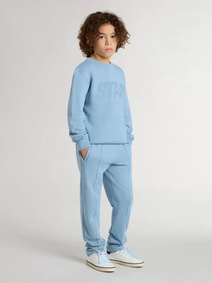 Sweat-shirt bleu clair pour garçon avec inscription sur le devant