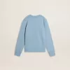 Sweat-shirt bleu clair pour garçon avec inscription sur le devant