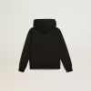 Sweat-shirt à capuche noir avec étoile et logo blancs contrastés