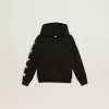 Sweat-shirt à capuche pour garçon, de couleur noire avec des étoiles blanches contrastantes Sweat-shirt à capuche pour garçon, de couleur noire avec des étoiles blanches contrastantes