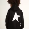 Sweat-shirt à capuche pour garçon, de couleur noire avec des étoiles blanches contrastantes Sweat-shirt à capuche pour garçon, de couleur noire avec des étoiles blanches contrastantes
