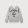 Sweat-shirt à col rond Journey pour garçon en coton gris chiné avec imprimé mascotte