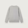 Sweat-shirt à col rond Journey pour garçon en coton gris chiné avec imprimé mascotte
