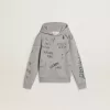 Sweat-shirt gris pour enfant avec inscription multicolore imprimée
