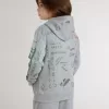 Sweat-shirt gris pour enfant avec inscription multicolore imprimée