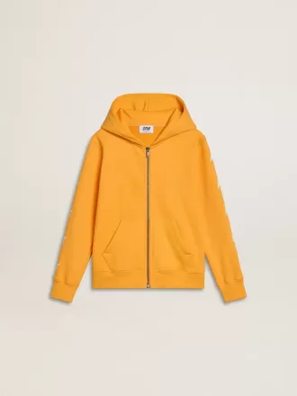 Sweat-shirt orange pour garçon avec fermeture à glissière