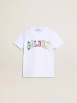 t shirt blanc pour garon avec imprim multicolore dor 1 330x440 - T-shirt blanc pour gar&ccedil;on avec imprim&eacute; multicolore dor&eacute;