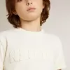 T-shirt crème pour garçon avec logo en relief
