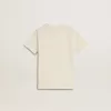 T-shirt crème pour garçon avec logo en relief