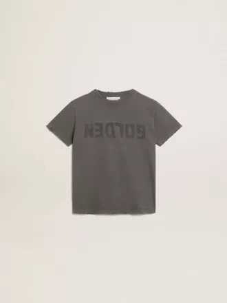 T-shirt gris pour garçon avec effet vieilli