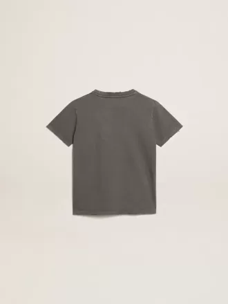 T-shirt gris pour garçon avec effet vieilli