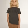 T-shirt gris pour garçon avec effet vieilli