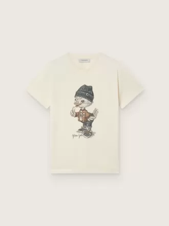 T-shirt Journey pour garçon en jersey de coton blanc avec imprimé numérique de la mascotte