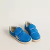 Teen Ball Star en daim bleu clair avec étoile et languette au talon en nubuck gris