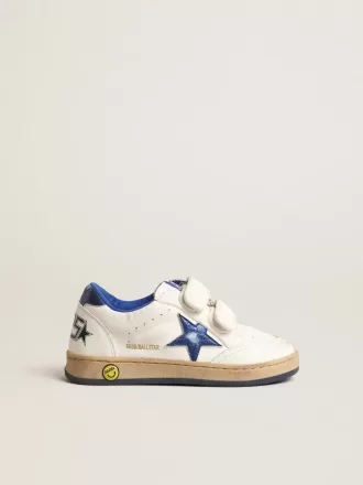 Young Ball Star avec étoile et languette au talon en cuir métallisé bleu