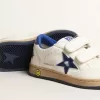 Young Ball Star avec étoile et languette au talon en cuir métallisé bleu