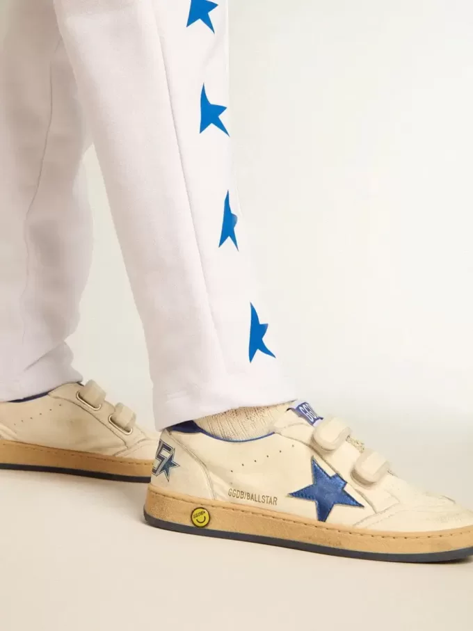 Young Ball Star avec étoile et languette au talon en cuir métallisé bleu