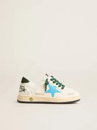 Young Ball Star avec étoile turquoise et languette en daim vert au talon